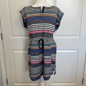 Talbots MULTI-COLOR STRIPE SHIFT DRESS Size XL